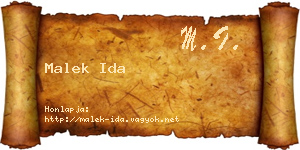 Malek Ida névjegykártya